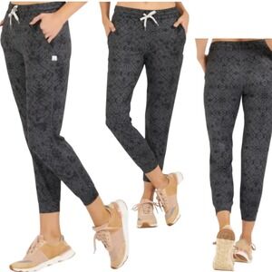 Vuori Performance Jogger Pants Women Medium Charcoal Shibori